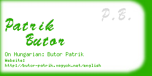 patrik butor business card